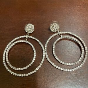 Gold & Rhinestone hoop earrings